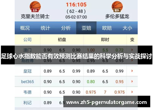 足球心水指数能否有效预测比赛结果的科学分析与实战探讨 足球心水指数能否有效预测比赛结果的科学分析与实战探讨
